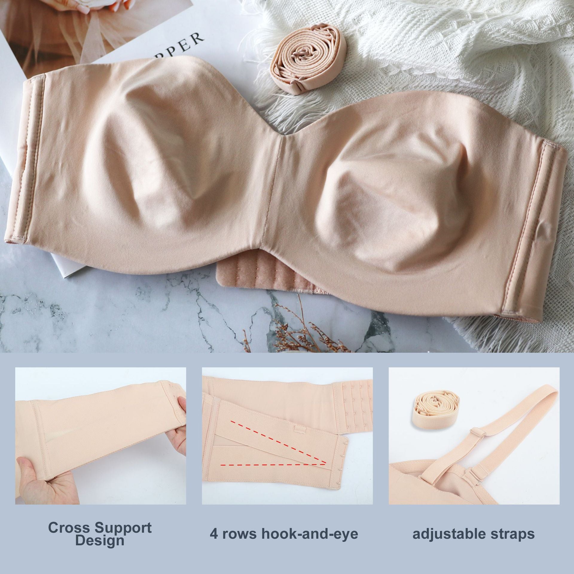 Complete Coverage Slip-Resistant Convertible Bra