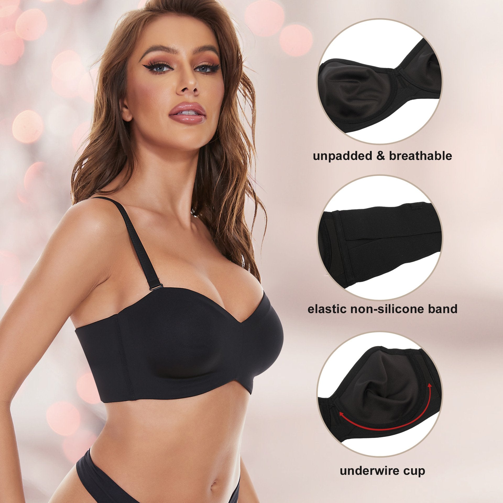 Complete Coverage Slip-Resistant Convertible Bra