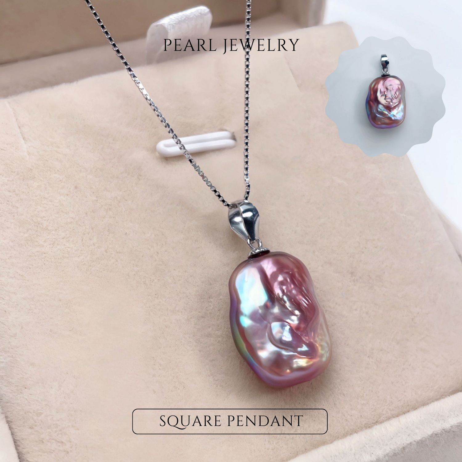 Sterling Silver Baroque Pearl Necklace