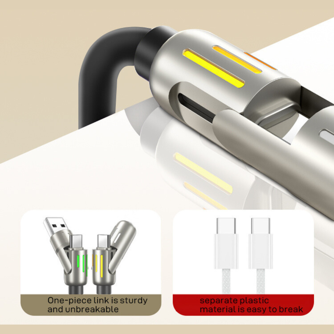 4-in-1 Fast Charging Cable with Breathing Light