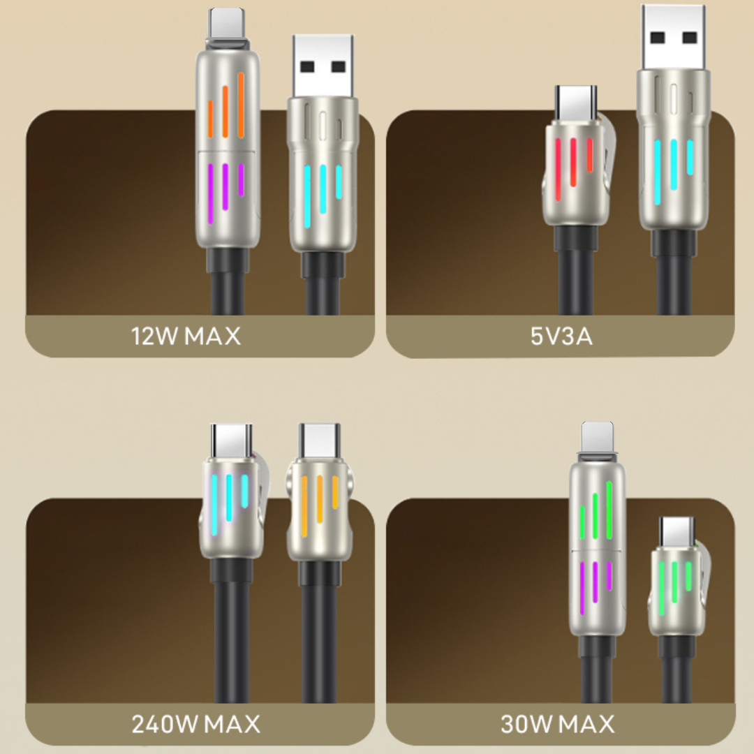 4-in-1 Fast Charging Cable with Breathing Light