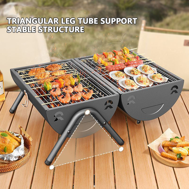 Poêle à barbecue de camping double face antiadhésif extérieur