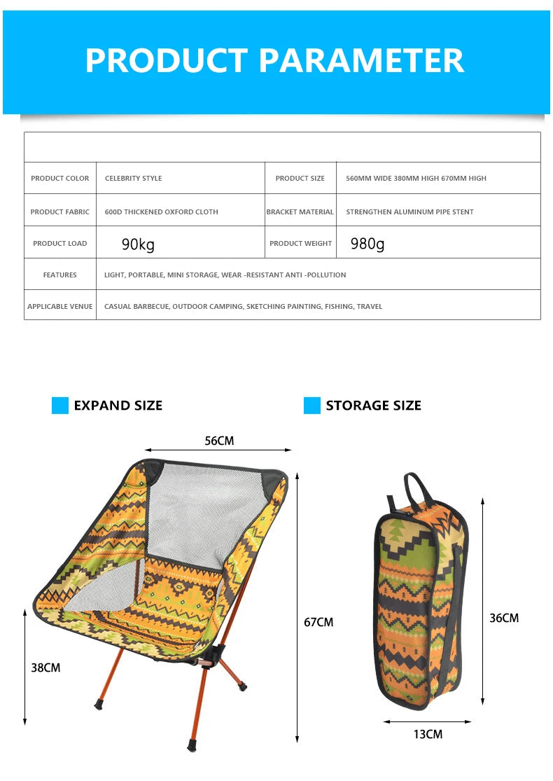Chaise pliante extérieure en alliage d'aluminium