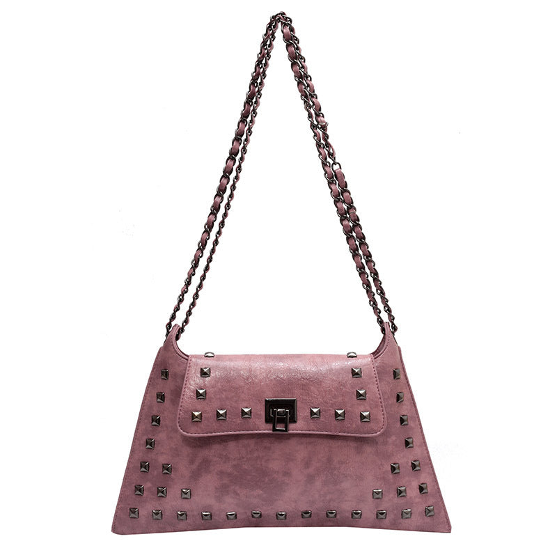 Women's Rivet Decor Shoulder Bag