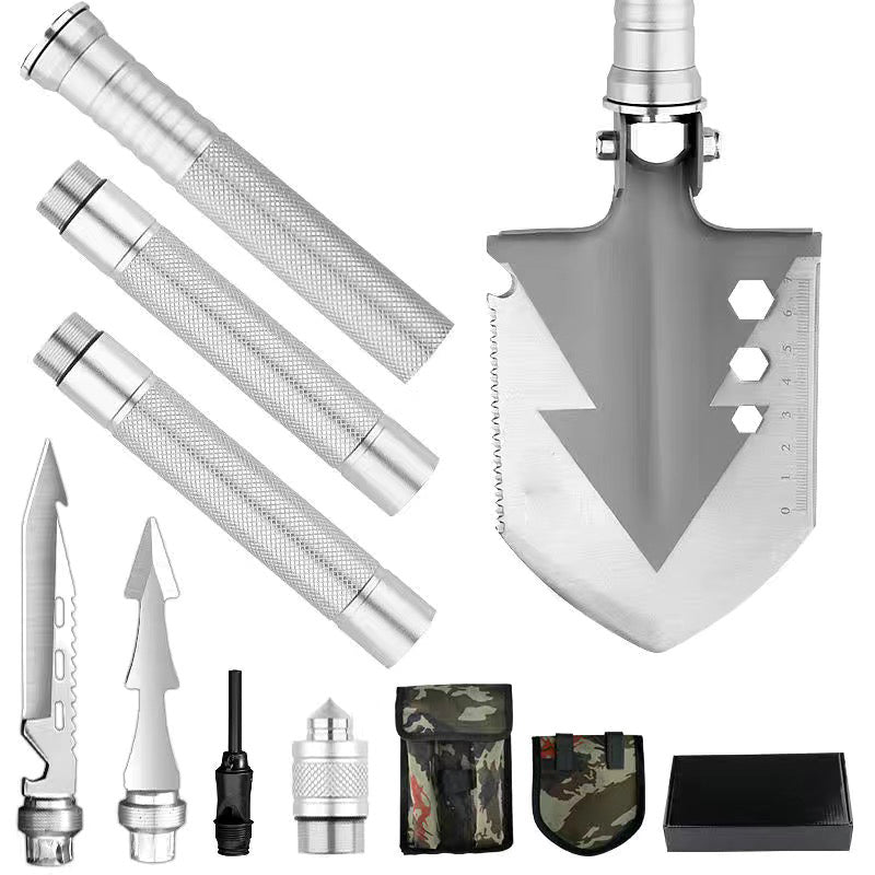 ULTIMATIVES OUTDOOR-AUSRÜSTUNGSSET – 10-IN-1-TAKTISCHE SCHAUFEL