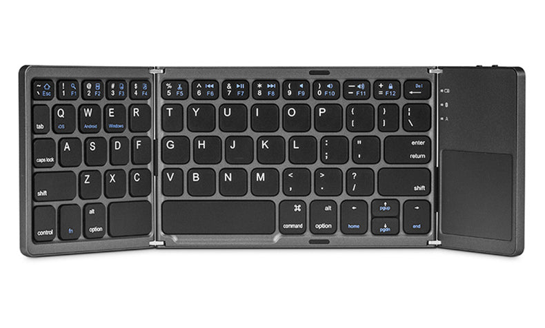 Mini claviers pliables sans fil Bluetooth 3.0, pour tablettes et téléphones Windows, Android, Ios ou Ipad (clavier et pavé tactile en un)