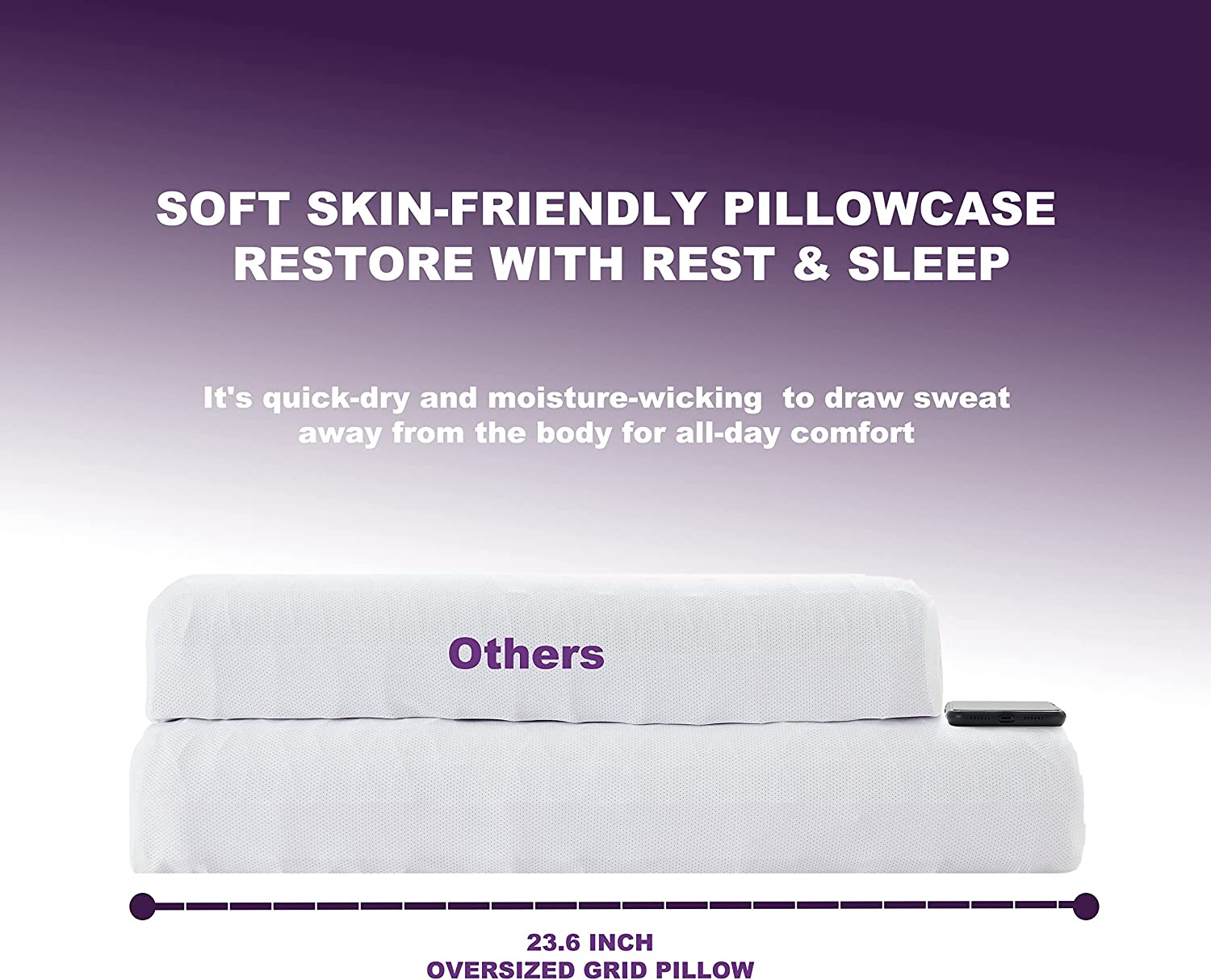 Lila Kissen von Berklan, 100 % elastisches Gitter, ergonomisch für Personen, die nachts schwitzen