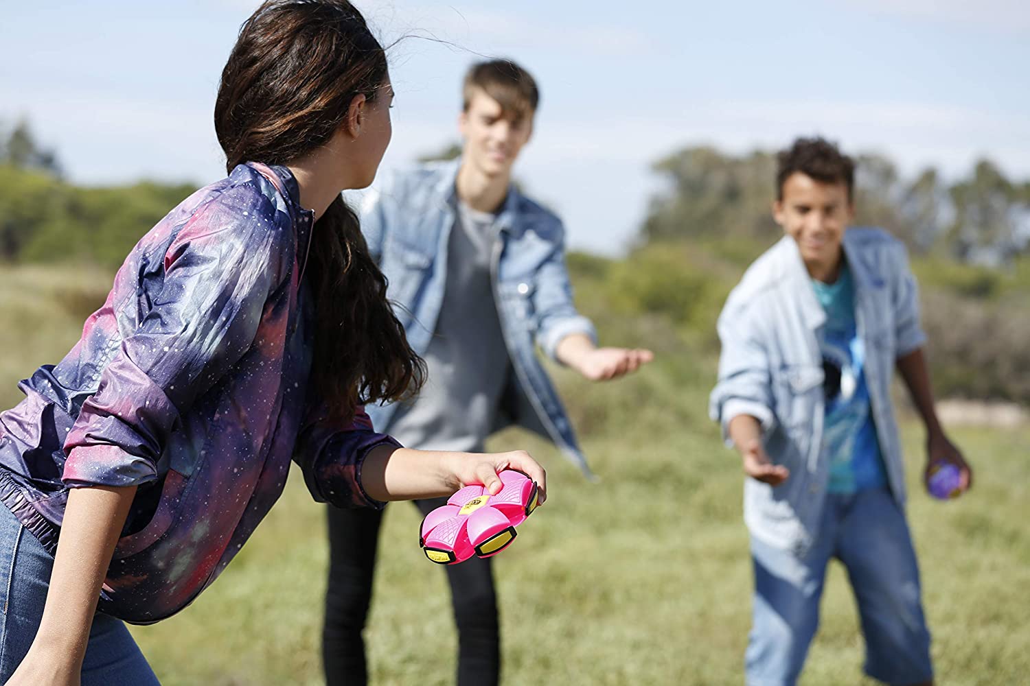 Fliegender UFO-Flachwurf-Disc-Ball mit LED-Licht, magischer Ball, Spielzeug