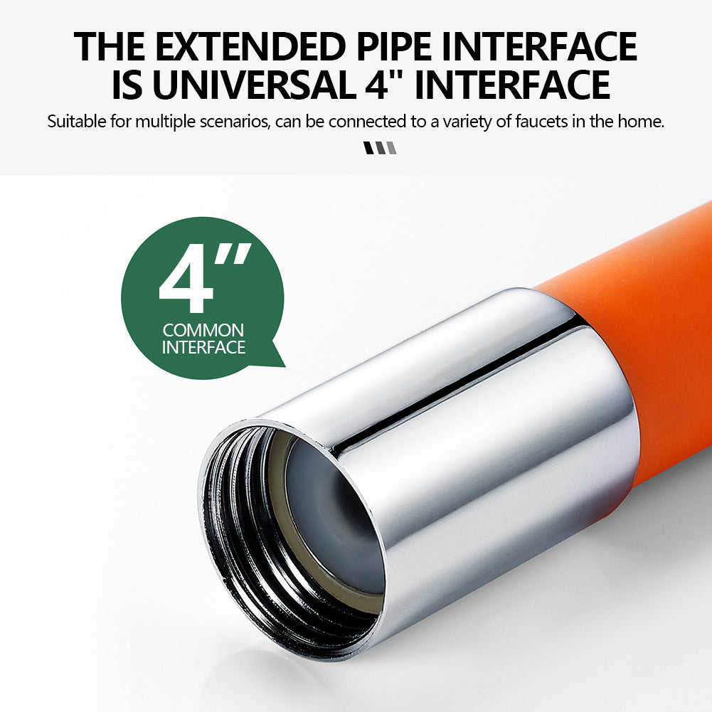 Mehrzweck-Wasserhahn mit Spritzschutz und 360° drehbarer Verlängerung