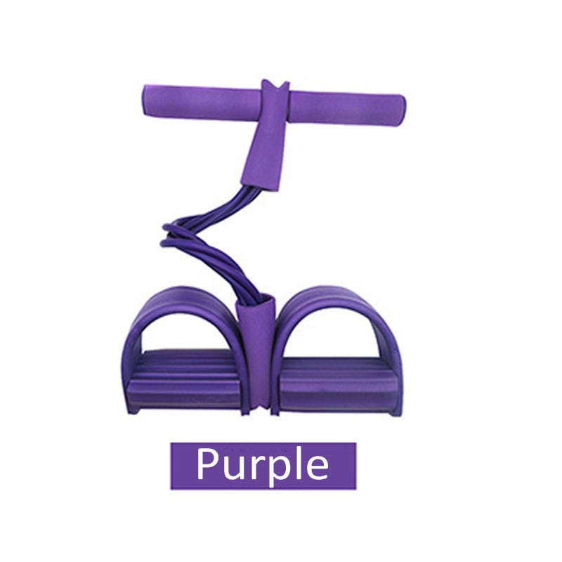 Fitness-Übungsgummi, 4 Schläuche, elastische Gummipedale, Widerstandsband mit Sit-Up-Zugseil für Yoga, Pilates und Trainingsgeräte