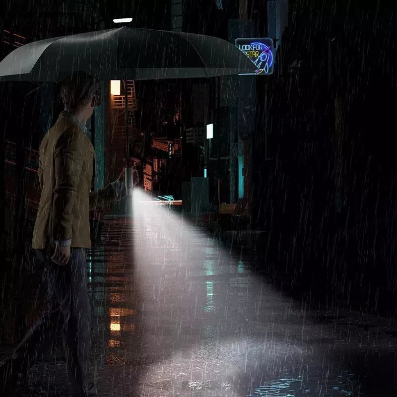 Automatic Folding Umbrella With Led Light, Windproof Large Rain Umbrellas