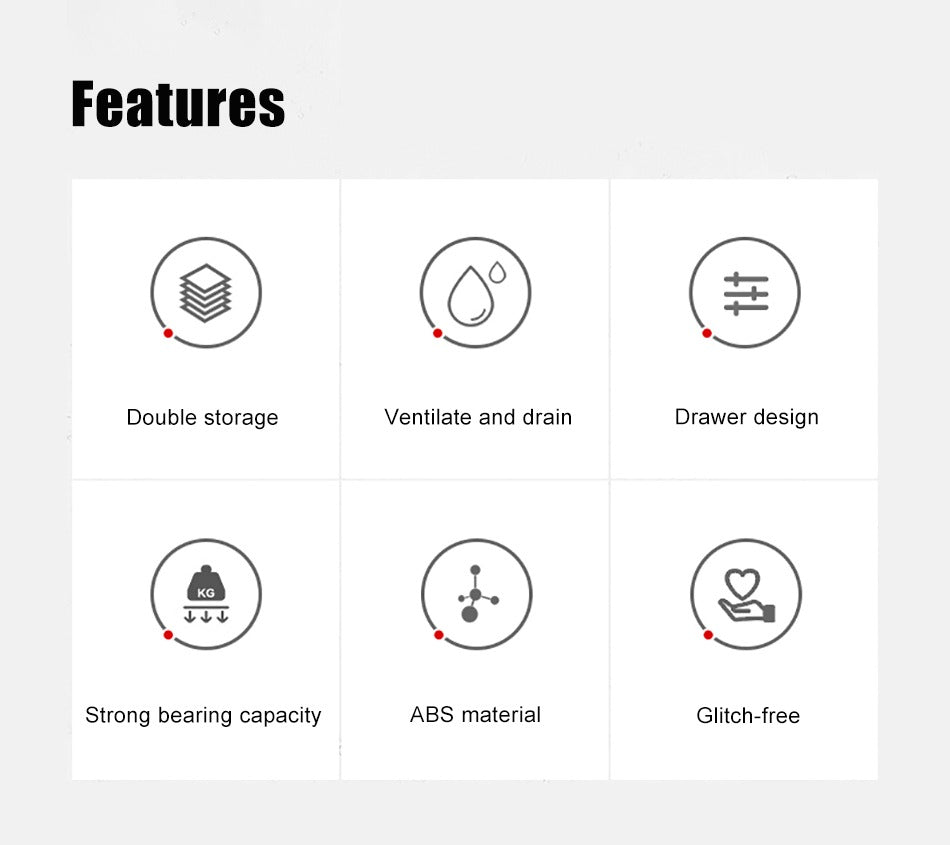 Porte-savon mural perforé à 2 niveaux pour salle de bain et cuisine