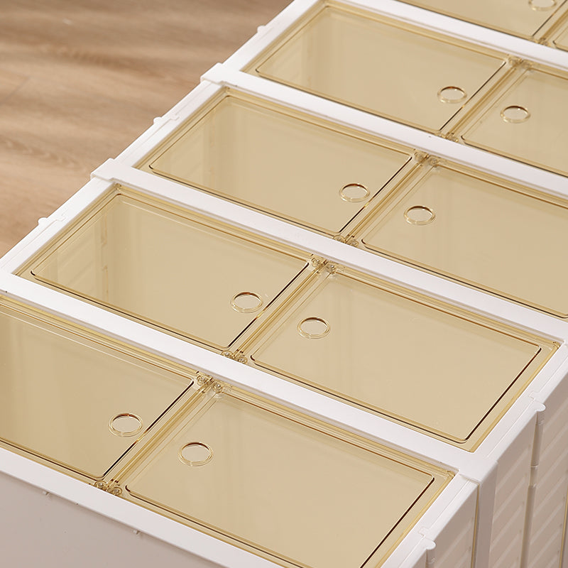 ShoeMate Cabinet: Elegant Stackable Shoe Cabinet With Transparent Doors
