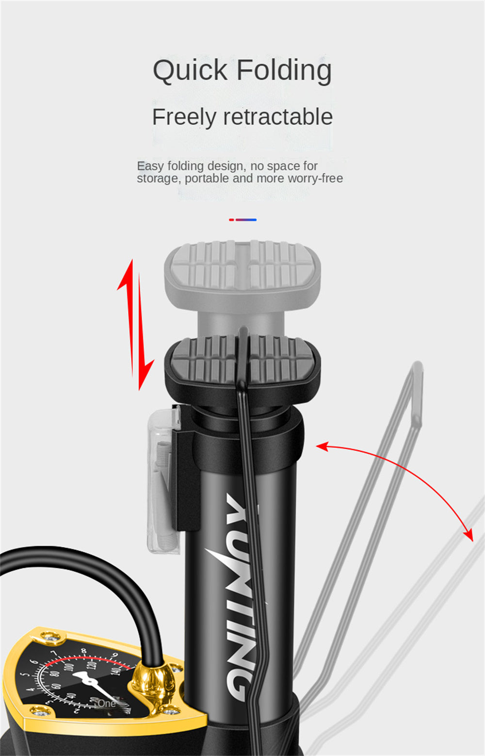 Mini pompe à pied à Air haute pression domestique Portable, polyvalente avec Valve Presta et Valve Schrader