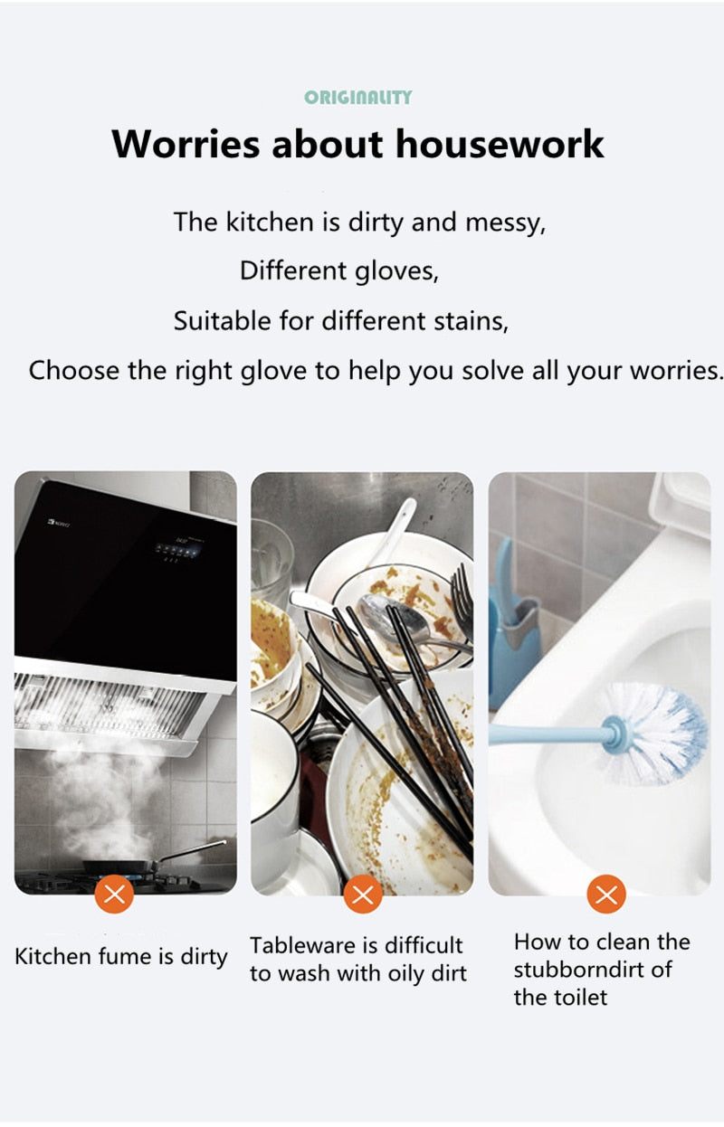 Mehrzweck-Magic-Geschirrspülhandschuhe aus Gummi