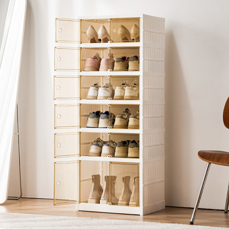 ShoeMate Cabinet: Elegant Stackable Shoe Cabinet With Transparent Doors