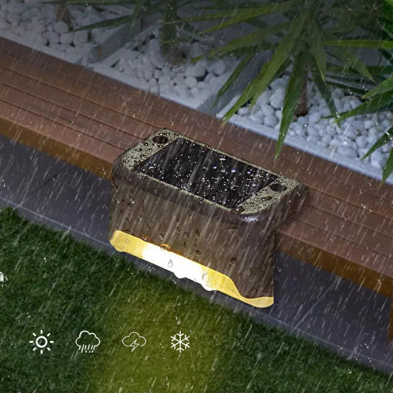 (12-Pack) Solar Deck Lights Outdoor Waterproof led, Warm White & Color Changing, Fence Post Solar Lights for Stairs, Fence, Deck, Garden, Patio Yard, Porch