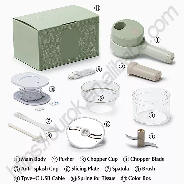 USB-Lebensmittelzerkleinerer elektrischer Knoblauch-Ingwer-Chili-Schneider Chopper Mini-Gemüseschneider