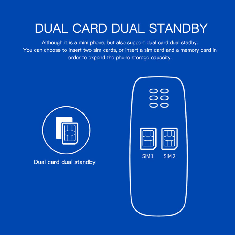 Mini téléphone portable double cartes SIM changeur de voix lecteur MP3/4 mini-téléphone portable Bluetooth doté d'un téléphone autonome avec changeur de voix