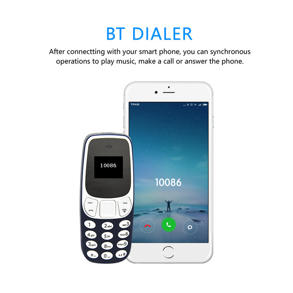 Mini téléphone portable double cartes SIM changeur de voix lecteur MP3/4 mini-téléphone portable Bluetooth doté d'un téléphone autonome avec changeur de voix