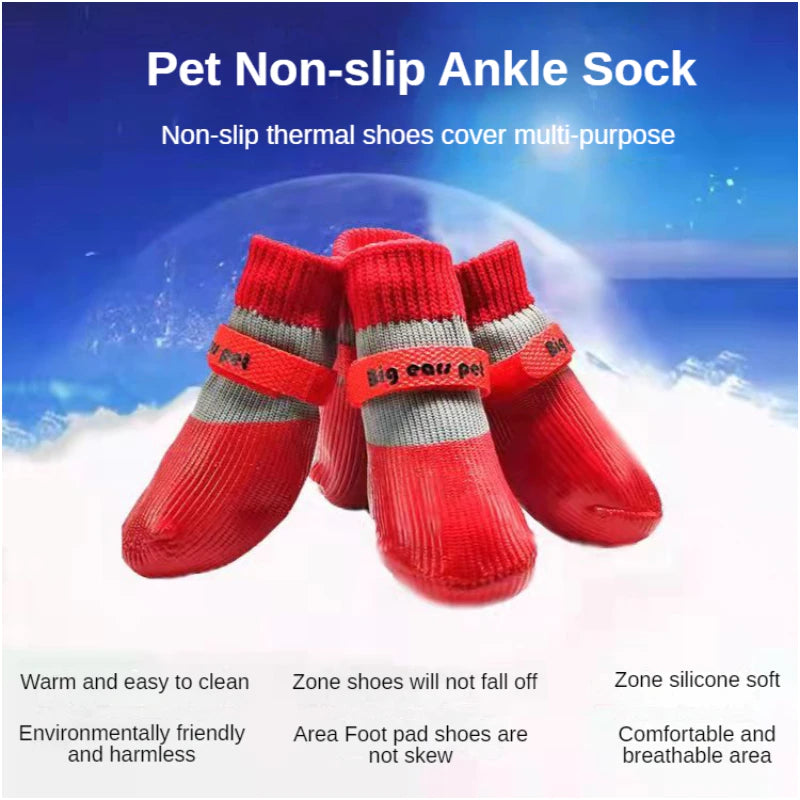 Nouveau modèle 4 pièces/ensemble chaussettes pour chien en plein air anti-dérapant imperméable patte