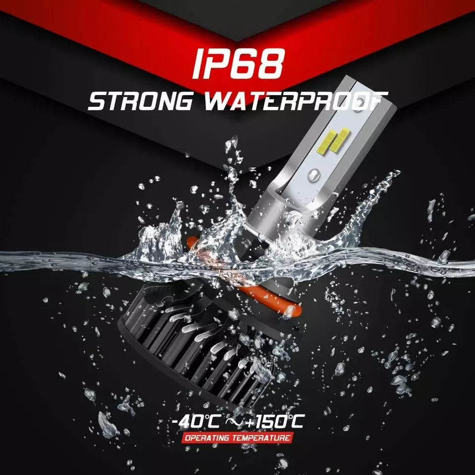 2 LED Headlight Bulbs 6000K 50W 6000K 10000 Lumens Extremely Bright