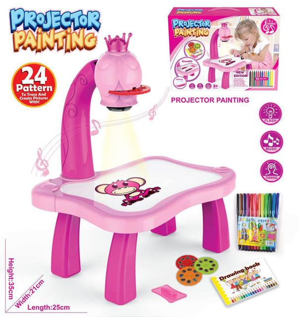 Mini projecteur Led, Table de dessin artistique, jouet lumineux pour enfants, planche de peinture, petit bureau, apprentissage éducatif, outil de peinture, artisanat