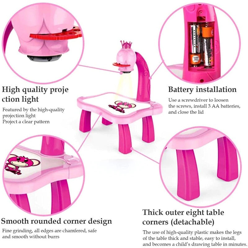 Mini projecteur Led, Table de dessin artistique, jouet lumineux pour enfants, planche de peinture, petit bureau, apprentissage éducatif, outil de peinture, artisanat