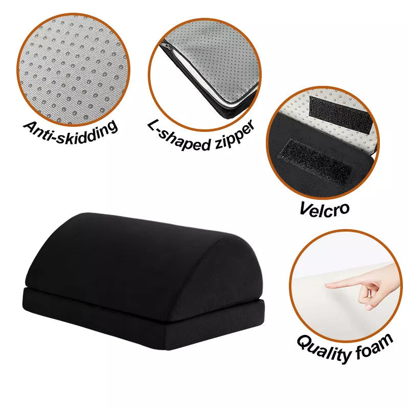 Adjustable Memory Foam Foot Rest Under Desk - Kick up Your Feet, Improve Circulation