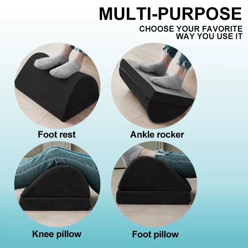 Adjustable Memory Foam Foot Rest Under Desk - Kick up Your Feet, Improve Circulation