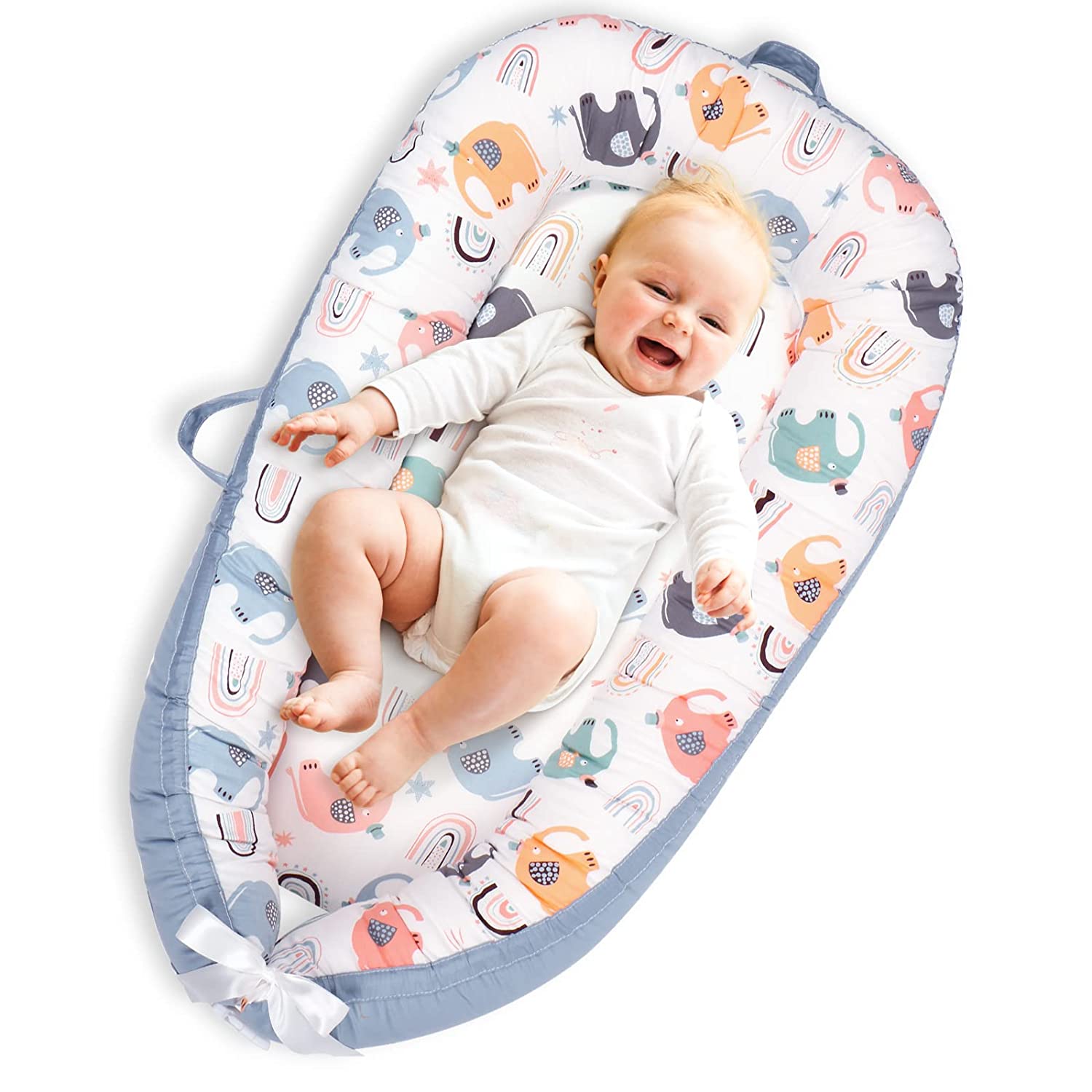 Newborn Lounger Nest, Cotton Washable and Toddler Lounger Suitable for 0-24 Months