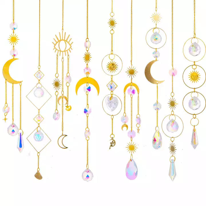 Einzigartige Windspiele aus Kristallglas als Innendekoration (2 Stück nach dem Zufallsprinzip)