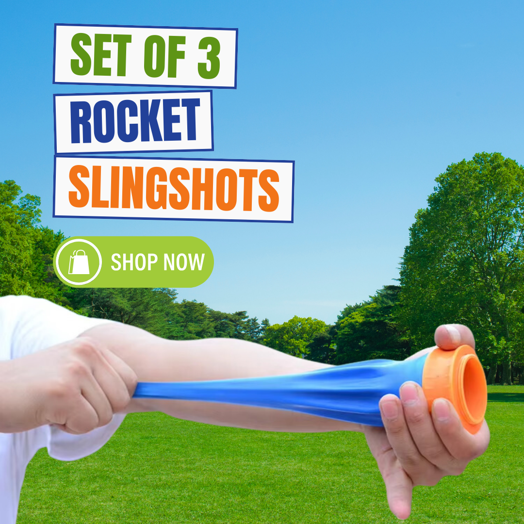 Set of 3 Rocket Slingshots – Compact, Durable, and Portable