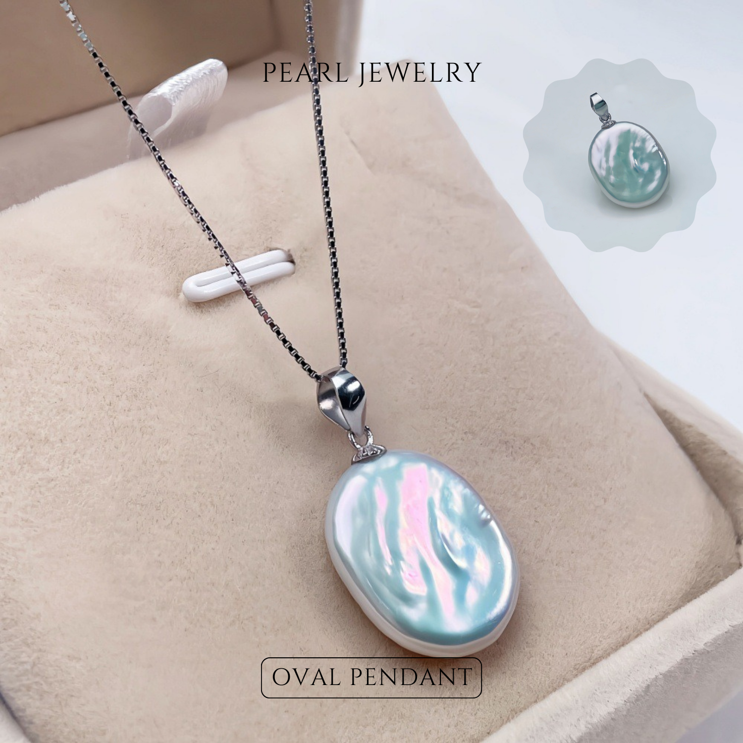 Sterling Silver Baroque Pearl Necklace