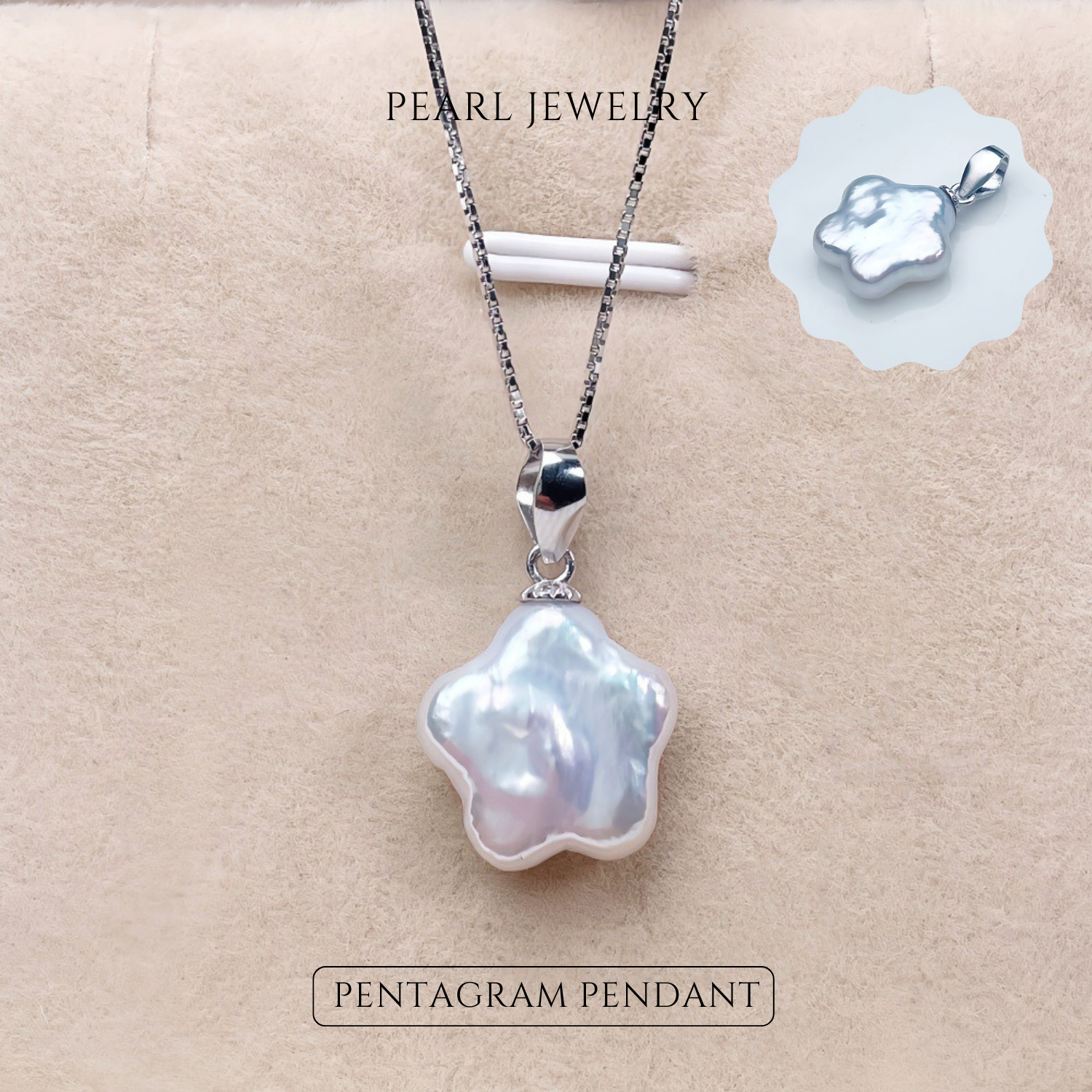 Sterling Silver Baroque Pearl Necklace