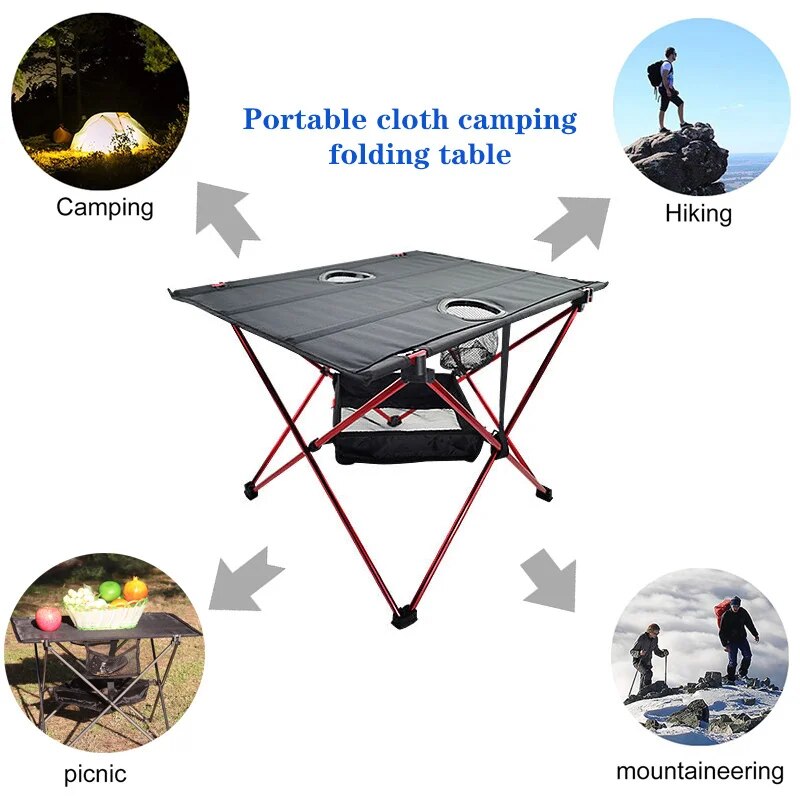 Table pliante extérieure en alliage d'aluminium pour le camping ou le barbecue 