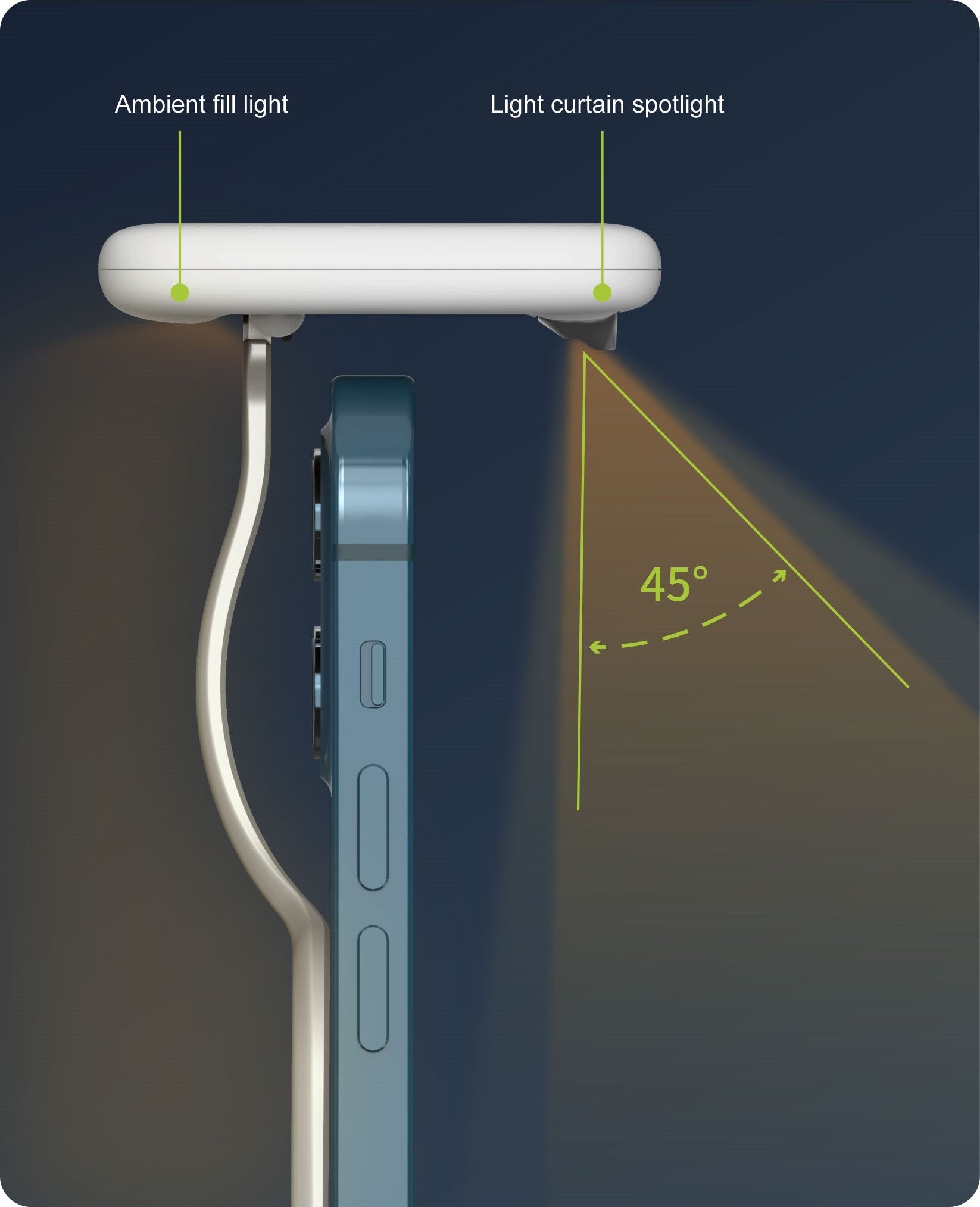 MagLight - Hängelampe mit Augenschutz für das iPhone-Display