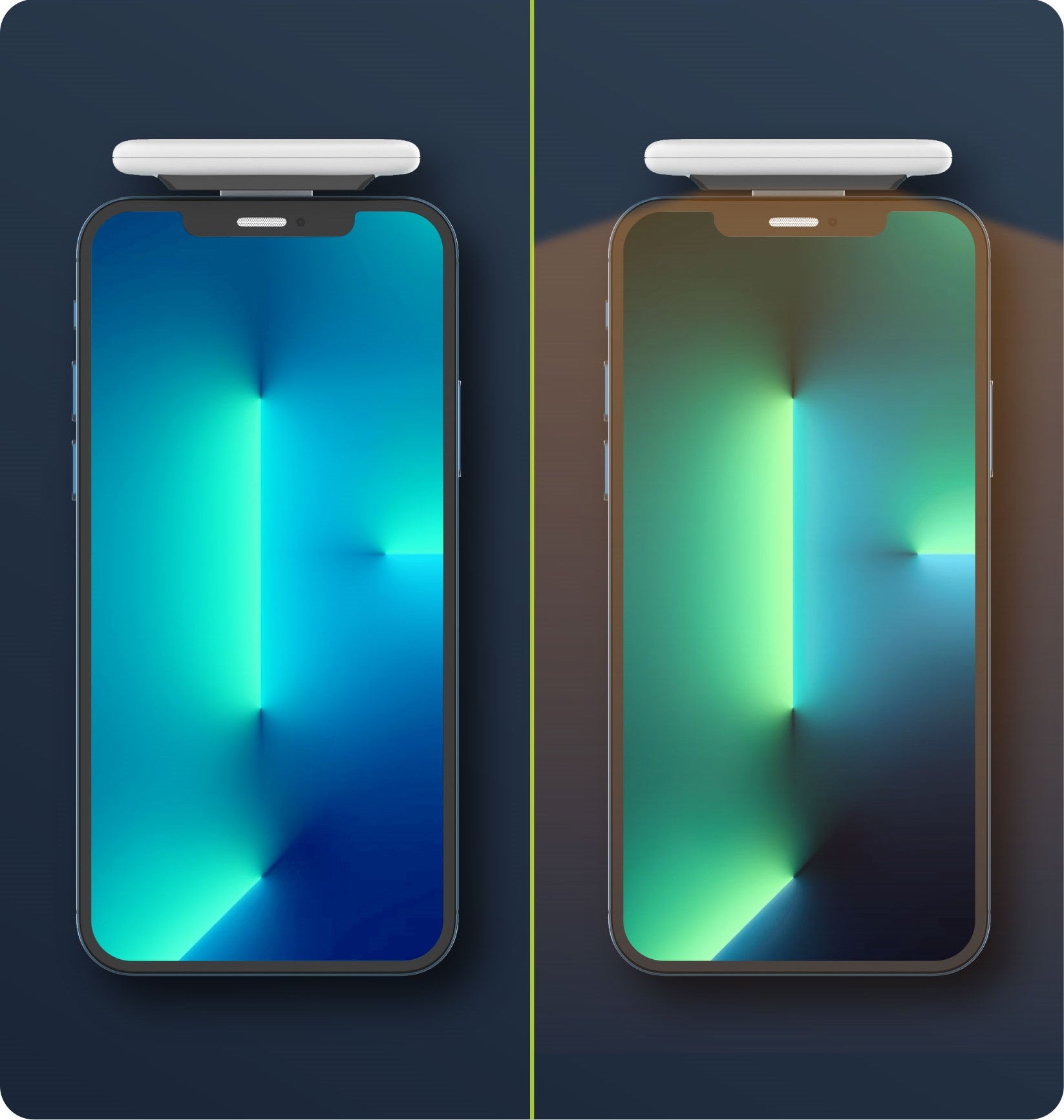 MagLight - Hängelampe mit Augenschutz für das iPhone-Display