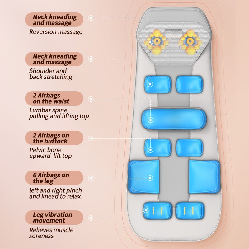 Matelas de massage à airbag chauffant pour tout le corps