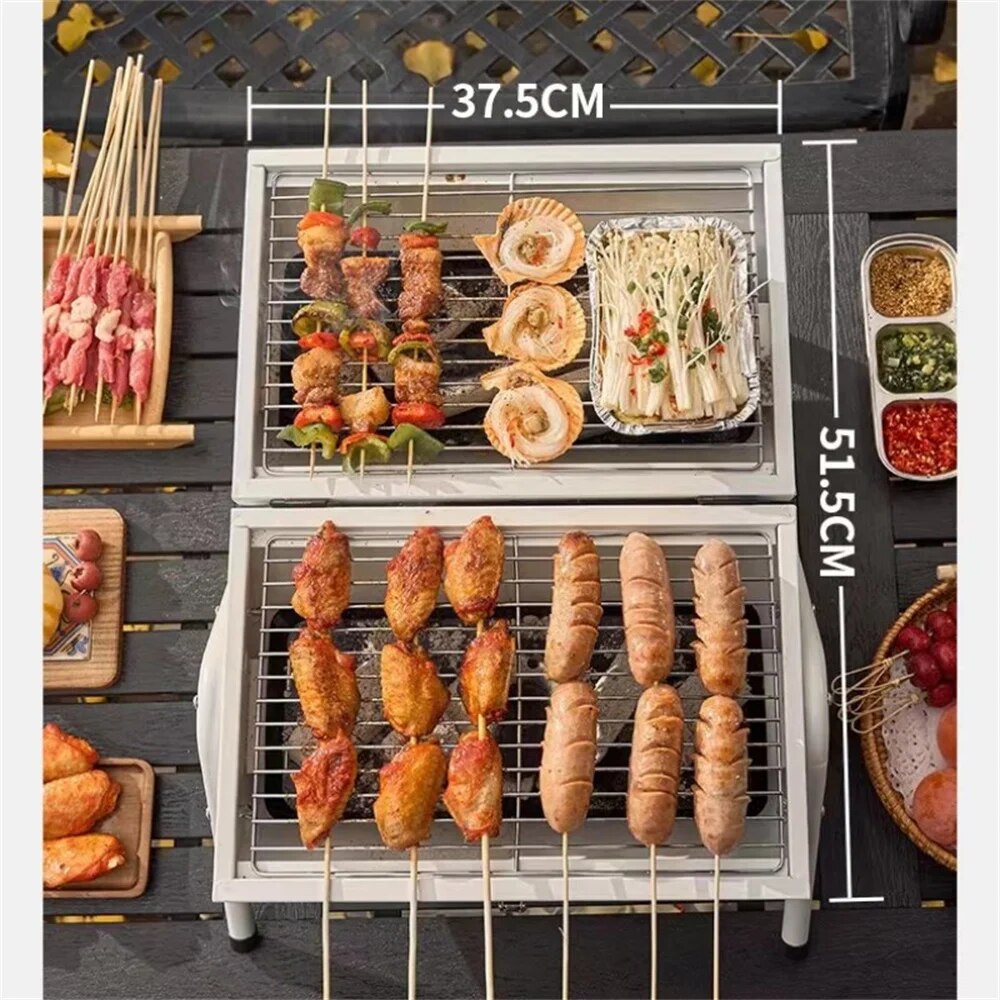 Poêle à barbecue de camping double face antiadhésif extérieur 