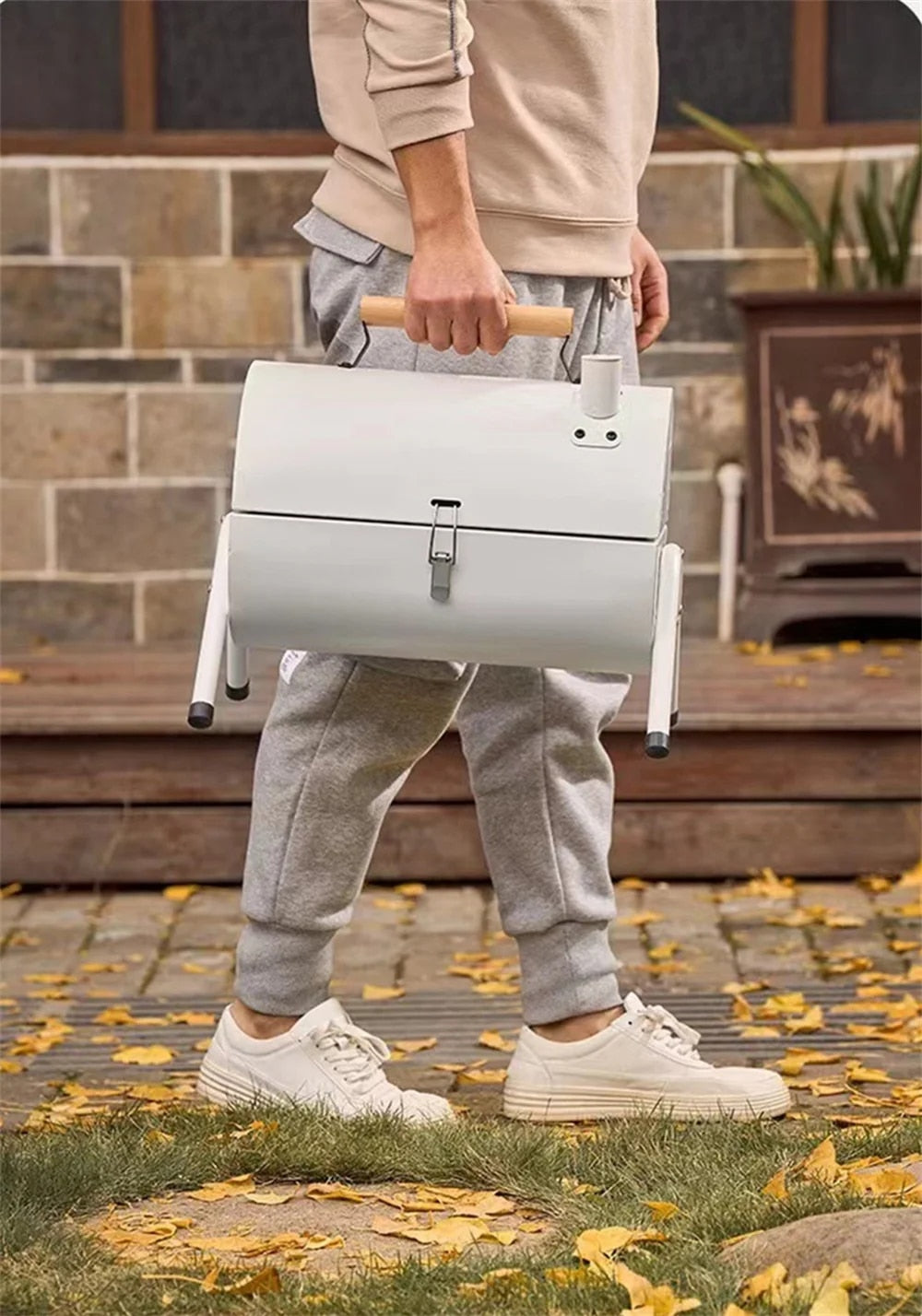 Poêle à barbecue de camping double face antiadhésif extérieur 