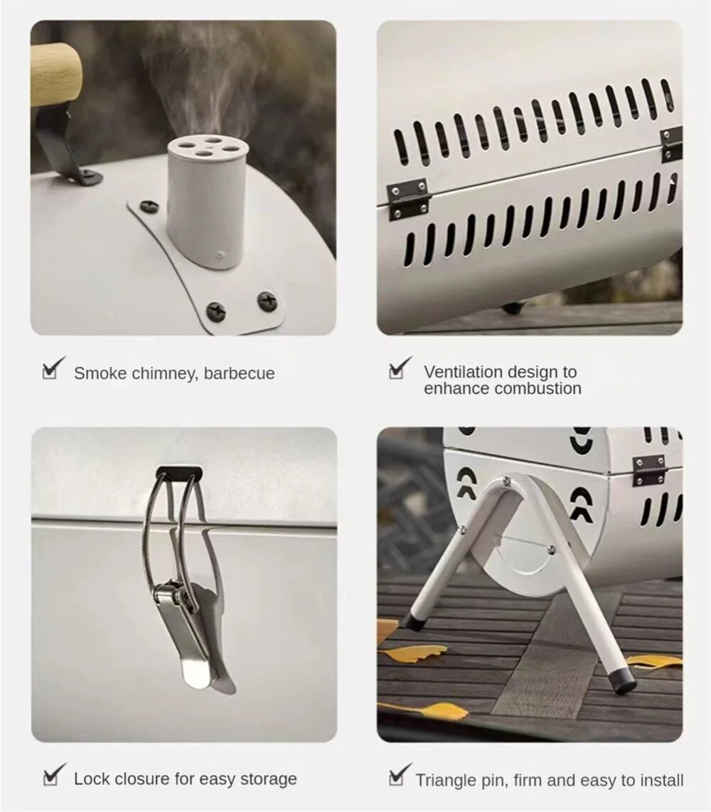 Poêle à barbecue de camping double face antiadhésif extérieur 