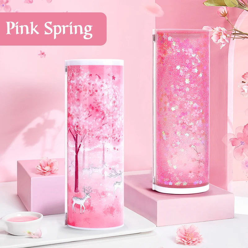 Bleistift Fall Translucent Quicksand Kawaii NBX Solar Taschenrechner Box Schule Supplie