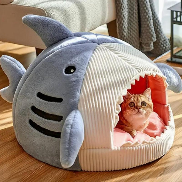 Weiches Katzenbett mit Hai-Design