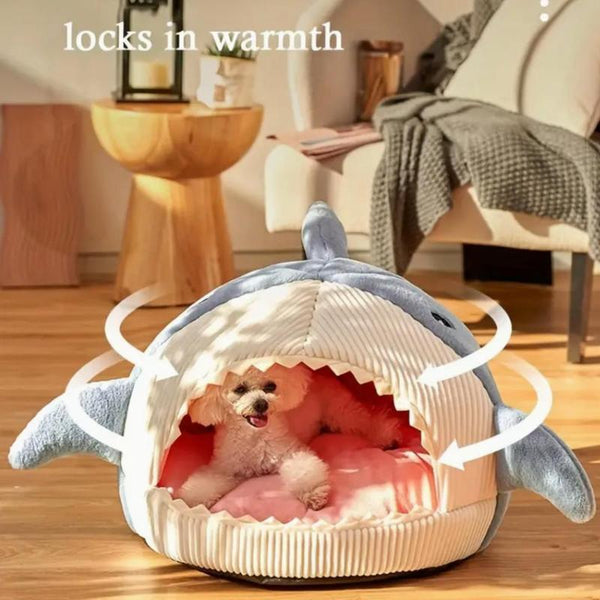 Weiches Katzenbett mit Hai-Design