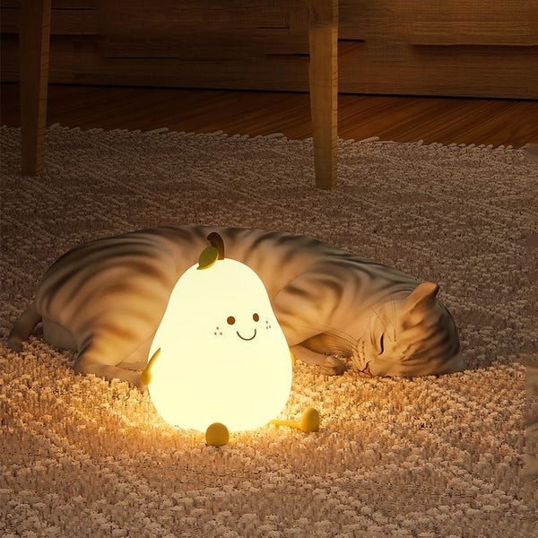 LED Birne Obst Nachtlicht USB Aufladbare Dimmen Touch Silikon Tisch Lampe Schlafzimmer Nacht Dekoration Paar Geschenk Boby Licht