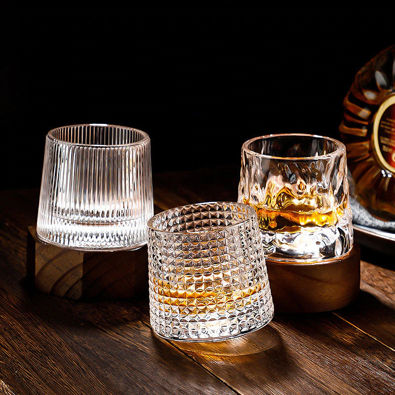 Dickes, drehbares Kristallglas, rotierendes Whiskyglas, Weinbecher mit kreativer Persönlichkeit, Sublimations-Whisky, Chivas Rock Up