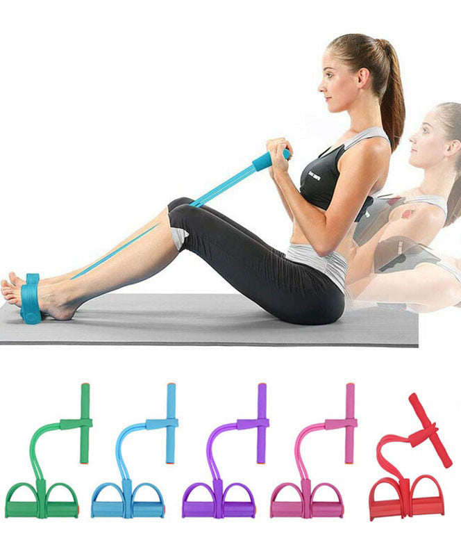 Fitness-Übungsgummi, 4 Schläuche, elastische Gummipedale, Widerstandsband mit Sit-Up-Zugseil für Yoga, Pilates und Trainingsgeräte