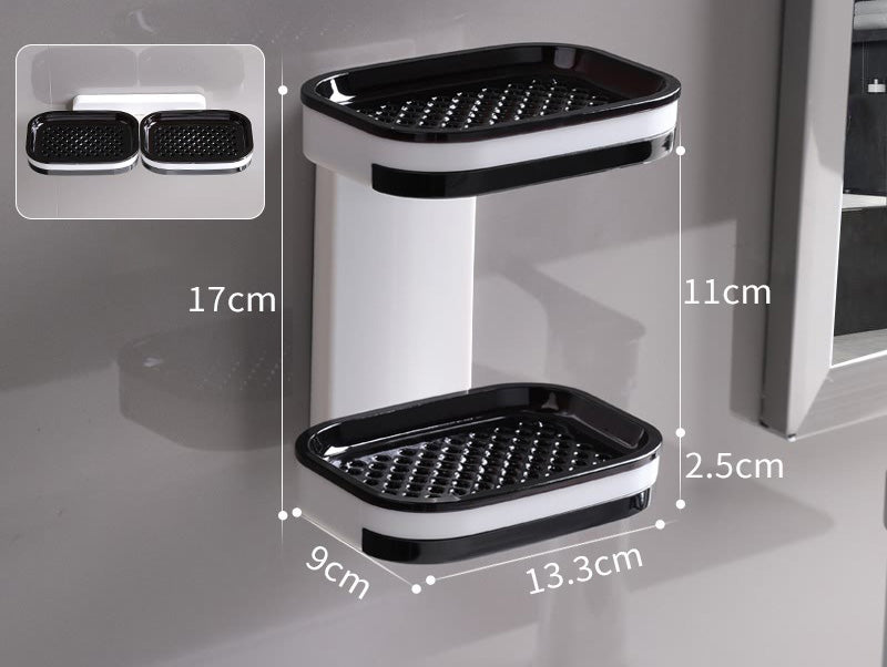 Entwässerungsperforiertes 2-stufiges wandmontiertes Seifenregal für Badezimmer und Küche