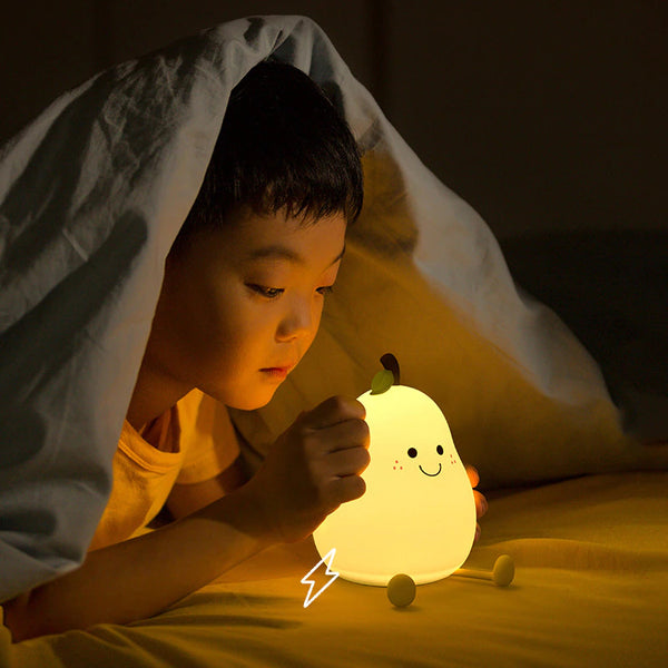 LED Birne Obst Nachtlicht USB Aufladbare Dimmen Touch Silikon Tisch Lampe Schlafzimmer Nacht Dekoration Paar Geschenk Boby Licht